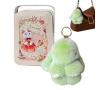 Generisch Hasendraht Kaninchen in | Weiches Accessoire für Rucksäcke - Plüsch Hase Schlüsselanhänger mit Geschenkbox | Für Erwachsene, Familie, Freunde, Mädchen, Geburtstag, Feiertag, Ostern