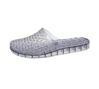 Generisch Hausschuhe Damen Sommer Weich,Transparente Pantoffeln Damen Sommer Offen,Atmungsaktive Zuhause,Outdoor Strand Hohe Schuhe,Flache rutschfest Badeschuhe,Hohl Leichte Strandpantoffeln