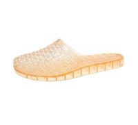 Generisch Hausschuhe Damen Sommer Weich,Transparente Pantoffeln Damen Sommer Offen,Atmungsaktive Zuhause,Outdoor Strand Hohe Schuhe,Flache rutschfest Badeschuhe,Hohl Leichte Strandpantoffeln