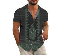 Generisch Hemd Herren schwarz Country Kleidung Herren Kurzarmhemd oberhemd Herren männer Hemden Sommer Sommer Hemden für Herren Hemd bunt Herren Hemd Kurzarm Oversize Hemd Herren