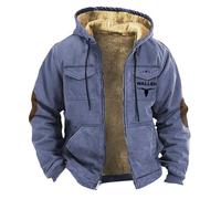 Generisch hemdjacke herren Fleecejacke Herren Jacke Winterjacke Multi Taschen Blouson Einfarbiger Fleece Softshelljacke Winter Warm Sweatjacke Kapuze Kordelzug Bequem Fit übergangsjacke