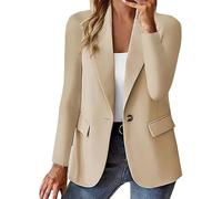 Generisch Herbst Blazer Damen Langarm Lässig Arbeit Büro Knopf Open Front Jackes Anzug Blazer Damen Elegant Jacke Dressy Business Casual Outfits Für Die Arbeit schwarz Trenchcoat（only Jacke）