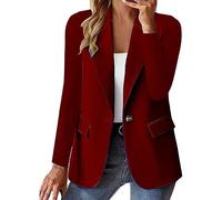 Generisch Herbst Blazer Damen Langarm Lässig Arbeit Büro Knopf Open Front Jackes Anzug Blazer Damen Elegant Jacke Dressy Business Casual Outfits Für Die Arbeit schwarz Trenchcoat（only Jacke）