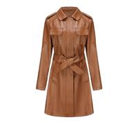 Generisch Herbstjacke Damen Elegant Winterjacke Gürtel, Langärmeliger -Trenchcoat, Modischer Mantel Regenjacke Schwarz