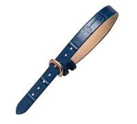 Generisch Herren Armband Leder, Echtlederarmband, Verstellbar, Mit Gürtelschnalle, Punk, Stapelbar, Handgefertigt, Charmanter Schmuck Für Damen, Teenager, Mädchen, Dunkelblau (Roségoldene Schnal