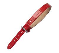 Generisch Herren Armband Leder, Echtlederarmband, Verstellbar, Mit Gürtelschnalle, Punk, Stapelbar, Handgefertigt, Charmanter Schmuck Für Frauen, Teenager, Mädchen, Rot (Silberne Schnalle), 8 Mm