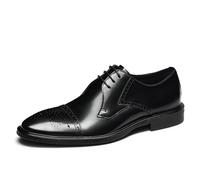 Generisch Herren Brogue Derby Schuhe Business Schuhe Leder Elegante Herrenschuhe Cap Toe Derby Formelle Hochzeit Büro Schuhe Herren,Schwarz,45 EU