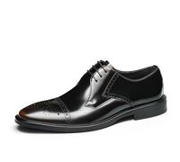 Generisch Herren Brogue Derby Schuhe Business Schuhe Leder Elegante Herrenschuhe Cap Toe Derby Formelle Hochzeit Büro Schuhe Herren,Braun,38 EU