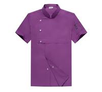 Generisch Herren Chef Coat Jacke Damen Denim Unisex Kurzarm Uniform Klassisch Küche Restaurant Kochen Tasche Stilvoll Hotel Hinterzimmer Arbeitskleidung bunt Atmungsaktiv kurzärmelige