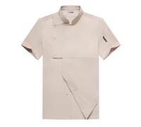 Generisch Herren Chef Coat Jacke Damen Denim Unisex Kurzarm Uniform Klassisch Küche Restaurant Kochen Tasche Stilvoll Hotel Hinterzimmer Arbeitskleidung bunt Atmungsaktiv kurzärmelige