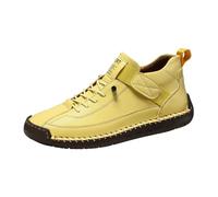 Generisch Herren Damen Lederschuhe,Wanderschuhe Herren Wasserdicht Leicht,Casual Formal Driving Freizeitschuhe,Dicke Sohle rutschfeste Walkingschuhe,Große Größe Schnürschuhe Leder,Sportschuhe