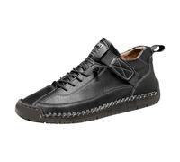 Generisch Herren Damen Lederschuhe,Wanderschuhe Herren Wasserdicht Leicht,Casual Formal Driving Freizeitschuhe,Dicke Sohle rutschfeste Walkingschuhe,Große Größe Schnürschuhe Leder,Sportschuhe
