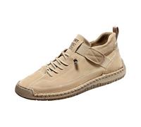 Generisch Herren Damen Lederschuhe,Wanderschuhe Herren Wasserdicht Leicht,Casual Formal Driving Freizeitschuhe,Dicke Sohle rutschfeste Walkingschuhe,Große Größe Schnürschuhe Leder,Sportschuhe