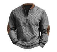 Generisch Herren Fleece Pullover Herbst Winter Microfleece Sweatshirt Half Zip Fleecepullover Fleecejacke Swaetshirt Herren Dünner Pulli Herren Knöpfe Wolle Sport Klamotten Herren