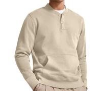 Generisch Herren Fleece Pullover Herbst Winter Microfleece Sweatshirt Half Zip Fleecepullover Fleecejacke Strickjacken Für Herren Herbst Pullover Herren Sweat Shirt Herren Langarm