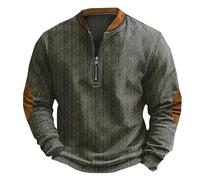 Generisch Herren Fleece Pullover Herbst Winter Microfleece Sweatshirt Half Zip Fleecepullover Fleecejacke Herren Sweatjacke Herren Sweatshirt Jacke Ohne Kapuze Herren Langarmshirt