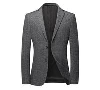 Generisch Herren Freizeitanzug Blazerjacken, Slim Fit Zweiknopf Wollblazer Jacke Dicke Warme Formelle Business Anzugjacke Winter Klassische Smokingjacke Oberteil Für Abschlussball Party M