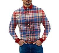 Generisch Herren Freizeithemd - Lässiges Herrenhemd Mit Karomuster Reversknopfmanschette