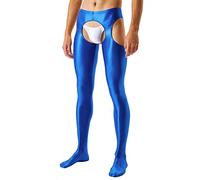 Generisch Herren Glänzende Leggings Nylon Öl Glanz Strumpfhose Offener Schritt Unterwäsche Lange Unterhose Feinstrumpfhose Hohe Taille Leggings Ouvert Glatte Nylon Strumpfhose Strapse