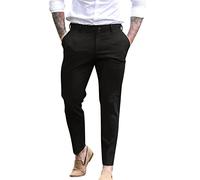 Generisch Herren Golfhose Chino Hose Anzughose Men's Classic-Fit Expandable-Waist Flat-Front Dress Pant Business Slim Fit Hose Stretch Skinny Tapered Anzughose