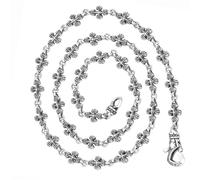 Generisch Herren Halskette Herrenhalsketten Gliederkette for Damen und Herren, Solide 925er-Sterlingsilber-Kreuz-Halskette, Punk-Silberkette for Herren-Halskette(60cm)