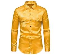 Generisch Herren Hemd Businesshemd Langarm Freizeithemd Herrenhemden Casual Regular Fit Longsleeve Herren Baumwolle Hemd Herren XXXL 3XL Langarm Blau Stehkragenhemd Herren Hellblau