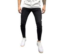 Generisch Herren Jeans Straight Jeanshose Stretch Schlupfhose Schlupfjeans Stylische Hose Gummibund mit Jogging Jeanshose Herren Hose Herren Jeans Kurz Schwarze Anzughose Herren