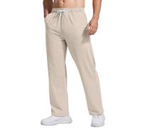 Generisch Herren Jogginghose Baggy Sporthose Bequem Jogginghose Herbst Winter Palazzohose Casual Freizeithose Mit Taschen Weich Anzughose Einfarbig Wanderhose Lässig Stoffhose(A12 Khaki,M)