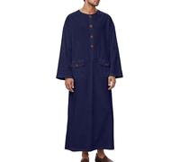 Generisch Herren Kaftan Lang Langarm Muslimische Kleidung Thobe Ethnische Maxikleid Ramadan Roben Taiji-Kleidung Nachthemd Lang Thobe Tunika Nachthemd Ramadan Roben Abaya-Kaftan für Männer