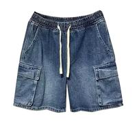 Generisch Herren Kurze Hose - Herren Denim Cargo Shorts 5 Zoll Lässige Gewaschene Hose Für Den Sommer Im Freien