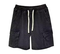 Generisch Herren Kurze Hose - Herren Denim Cargo Shorts 5 Zoll Lässige Gewaschene Hose Für Den Sommer Im Freien