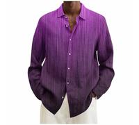 Generisch Herren Langarm Hemden Baumwolle Leinen Hemden Button-Down Arbeit Freizeithemden Täglich Businesshemd Outdoor Atmungsaktiv Oberteile Casual Urlaub Strand Regular Fit Sommerhemd