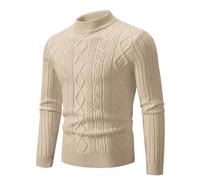 Generisch Herren Langarmshirt Pullover Strickpullover Aus Bio-Baumwolle Mit Rundhalsausschnitt Leichter Freizeit Feinstrickpullover