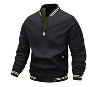 Generisch Herren Leichte Bomber Blouson Jacke Übergangsjacke Freizeit Stehkragen Militär Fliegerjacke Bomberjacke für Outdoors Joggen Sport Bomberjacke Winter Verdickung Leichte Fliegerjacke Bequem