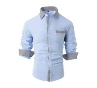 Generisch Herren Mode Western Hemd Herren leinen Hemd Herren Trachtenhemd Herren weiß Herren sommerhemd Kurzarm Cowboy Hemd Hemden für Jungen dunkelblaues Hemd Herren Mode Herren