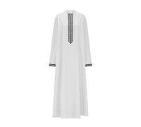 Generisch Herren Muslimische Robe Ethnische Maxikleid Ramadan Roben Taiji-Kleidung Muslim Kleid Langarm Kaftan Herren Lang Nachthemd Lang Thobe Tunika Nachthemd Ramadan Roben Abaya-Kaftan für Männer
