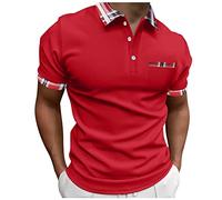 Generisch Herren Poloshirt Kurzarm Baumwolle Polohemd Atmungsaktiv Kragen Polo Arbeitsshirt Baumwoll Polo T-Shirt Golf Polo Poloshirt Herren Kurzarm XXL GrüN Funktionsshirt Herren Weiß Kurzarm