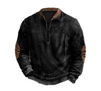 Generisch Herren Quarter Zip Fleece Pullover Langarm Sweatshirt Outdoor Taktisch Weich Warm Polar Fleecejacke Männer Pullover Sweatshirt Men Yellow Hoodie Pullover Mit Kapuze