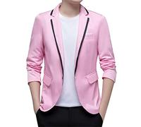 Generisch Herren Sakko Slim Fit Freizeit Modern Anzugjacke für Hochzeit Party Business Abschluss Jackett Tweed Sakko Herren Jackett Herren Navy Blau Sakko Herren Slim Fit 48