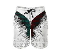 Generisch Herren Shorts Elastische Taille Shorts Mit Tasche Wikinger Bedrucken Kurze Hosen Baggy Sportshorts Baumwolle Sommer Freizeitshorts Outdoor Sommershorts Leicht Stretch Short Weiß S