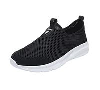 Generisch Herren Sneaker Mode Atmungsaktives Mesh Flach Schnür Freizeitschuhe Leichte Laufschuhe für den Alltag (White, 47)