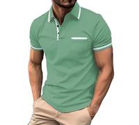 Generisch Herren Sommer T-Shirt Polo Kragen Slim Fit Baumwolle-Anteil Basic schwarzes Männer Poloshirts Poloshirt Herren XL Ragman Poloshirt Herren Kurzarm 4XL Herren Poloshirt Kurzarm 4XL