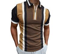 Generisch Herren Sommer T-Shirt Polo Kragen Slim Fit Baumwolle-Anteil Basic schwarzes Männer Poloshirts Sport Poloshirt Herren Atmungsaktiv Schwarzes Poloshirt Herren 5XL Polo Tshirt Herren Blau Gelb