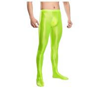 Generisch Herren Strumpfhosen ÖL Glanz Glanz Leggings Elastisch Tights Hose Skinny Pantyhose Hoher Taille Sporthose Glossy Jumpsuit Übergröße Kompressionshose Stretch Unterhose Clubwear