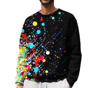 Generisch Herren Sweatshirt Raglan Sweat Langarm Crew Neck Basic College Sweatjacke Casual Colourblock Herren Sweater Ohne Kapuze Sweatshirt Herren Schwarz 100% Baumwolle Sweat Shirt