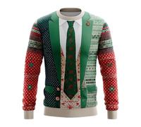 Generisch Herren Sweatshirt Strickpullover Hoodie Langarm Pullover Ohne Kapuze Rundkragen Weihnachtspullover für Mottoparty Weihnachtsmotiv Oberteile Herbst Winter Langarmshirt