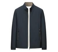 Generisch Herren Übergangsjacke - Europäische Einfarbige Luftfahrtjacke Für Herren Lockere Trendige Bequeme Strickjacke Mit Reißverschluss Leichte Freizeitjacke