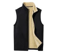 Generisch Herren Weste Elegant Fleece Gefütterte Winterjacke Steppweste Ärmellos Ärmellose Männer Jacke Oberbekleidung Bodywarmer Arbeitsweste Wärme Angeln Outdoor Thermoweste Mäntel, Schwarz, 3XL