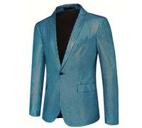 Generisch Herrenanzugjacke Vergoldet Nachtclub Trend Party Elegante Abendmode (Blue, XXL)