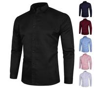 Generisch Herrenhemden Langarm Baumwolle Formales Hemd Oxford Langarmhemd Slim fit Businesshemd Knitterfreies Herrenhemden Bügelfrei Freizeithemd Leicht Trachtenhemd Freizeit Arbeithemd für Männer